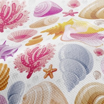 Bright Shell Coral Reef Performance Linen