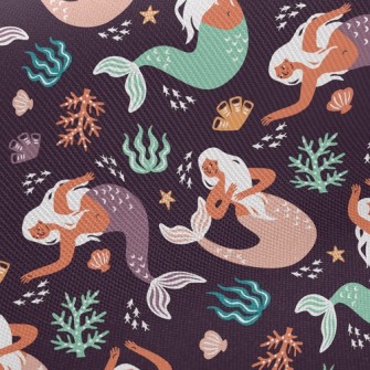 Dancing Mermaid In The Sea Twill