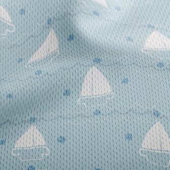 Simple Sailboat With Dots Of S Athletic Mesh Flat Back