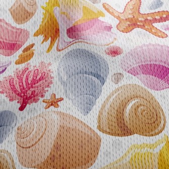 Bright Shell Coral Reef Athletic Mesh Flat Back