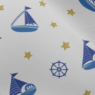 Sequin Star Sailing Ship Chiffon