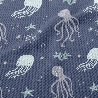 Star Jellyfish And Octopus Birdseye Piqué