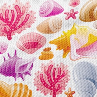 Bright Shell Coral Reef Birdseye Piqué