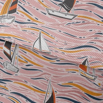 Hand Drawn Sailboat Waterproof Oxford