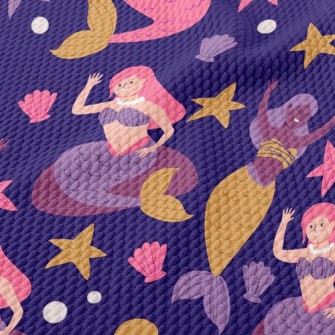 Mermaid Friends Birdseye Piqué