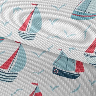 Seagull And Sailboat Waterproof Oxford