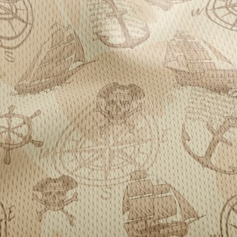 Skeleton Pirate Ship Athletic Mesh Flat Back