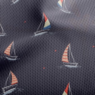 Night Sky Sailing Boat Sailing Athletic Mesh Flat Back
