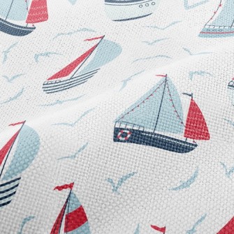 Seagull And Sailboat Performance Linen