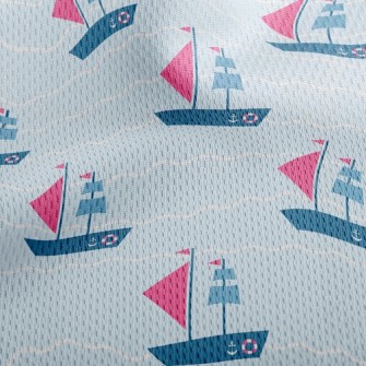 Nautical Sailing Ship Athletic Mesh Flat Back