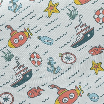 Message In A Bottle Compass Sh Twill