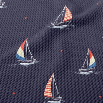 Night Sky Sailing Boat Sailing Birdseye Piqué