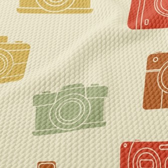 Retro Style Camera Birdseye Piqué