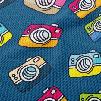Cartoon Colorful Camera Birdseye Piqué