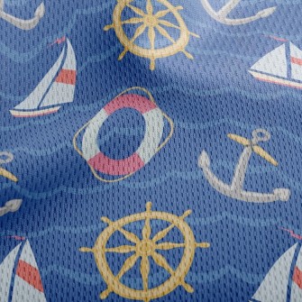 Ship Rudder Anchor Lifebuoy Athletic Mesh Flat Back
