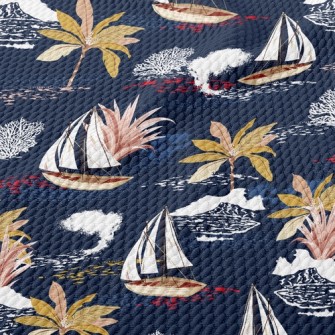Sailing Ship Drifting Birdseye Piqué