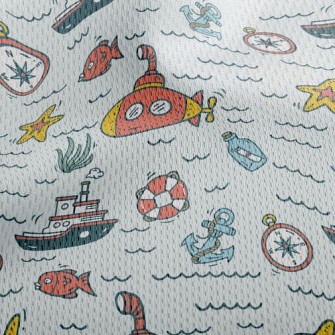 Message In A Bottle Compass Sh Athletic Mesh Flat Back