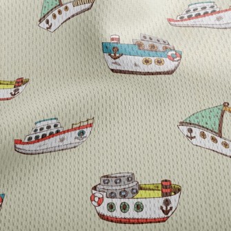 Various Fishing Boats Athletic Mesh Flat Back