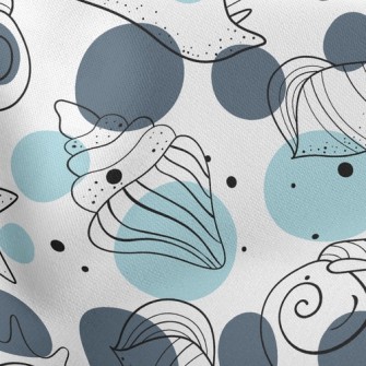 Simple Depiction Of Seashells Stretch Ponte