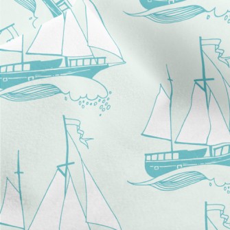 Sailing Boat On The Waves Micro Fleece