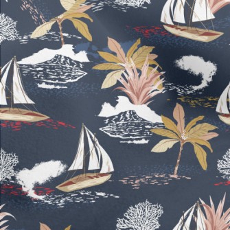 Sailing Ship Drifting Micro Fleece