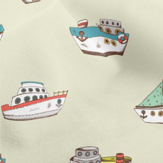 Various Fishing Boats Micro Fleece