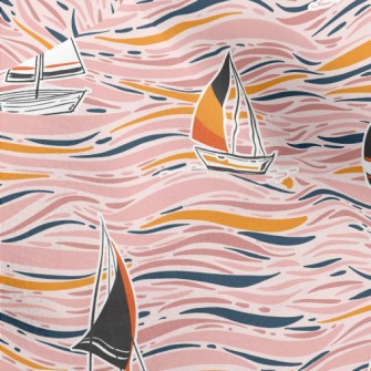 Hand Drawn Sailboat Micro Fleece