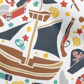 Pirate Ship Treasure Micro Fleece