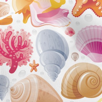 Bright Shell Coral Reef Micro Fleece