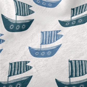 Cartoon Striped Boat Minky