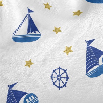Sequin Star Sailing Ship Minky