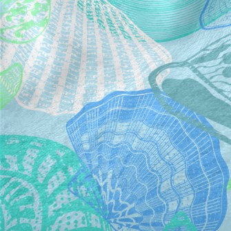 Abundant Sea Shells Minky