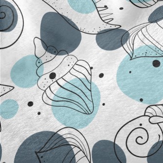 Simple Depiction Of Seashells Minky