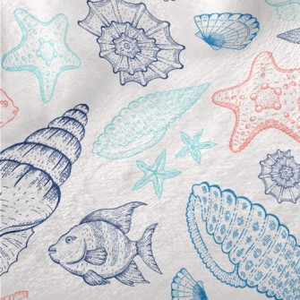 Coral Reef Shell Fish Minky