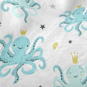 Smiley Octopus King Minky