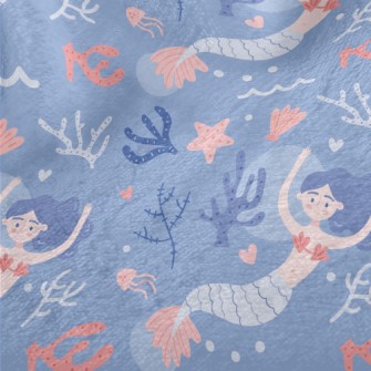 Elegant Swimming Mermaid Minky