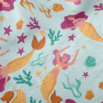 Mermaid Seaweed Starfish Minky