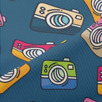Cartoon Colorful Camera Piqué