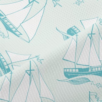 Sailing Boat On The Waves Piqué