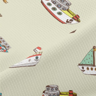 Various Fishing Boats Piqué