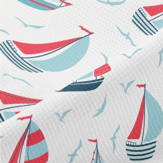 Seagull And Sailboat Piqué