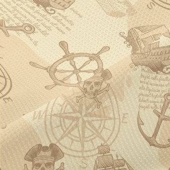 Skeleton Pirate Ship Piqué