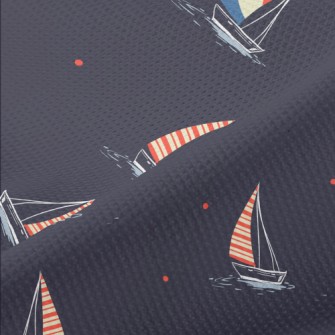 Night Sky Sailing Boat Sailing Piqué