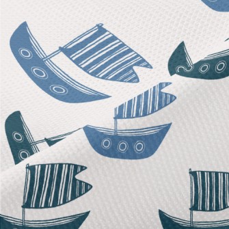 Cartoon Striped Boat Piqué