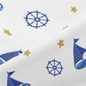 Sequin Star Sailing Ship Piqué