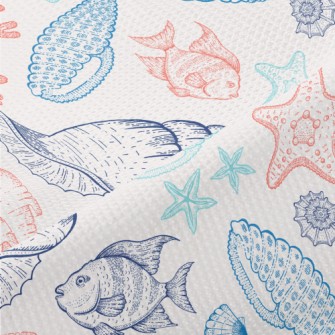 Coral Reef Shell Fish Piqué