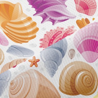 Bright Shell Coral Reef Piqué