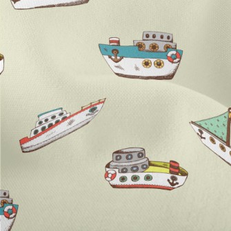 Various Fishing Boats Lightweight Performance Linen