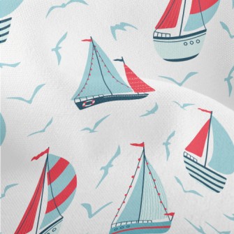 Seagull And Sailboat Lightweight Performance Linen