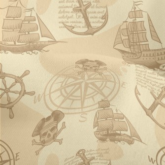 Skeleton Pirate Ship Lightweight Performance Linen